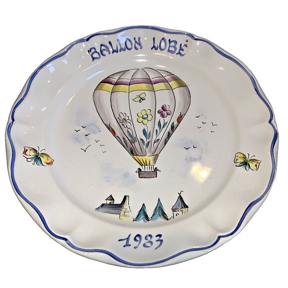 Roger Colas Clamecy French Faïence Balloon Plate 1983 - Picture 4 of 6
